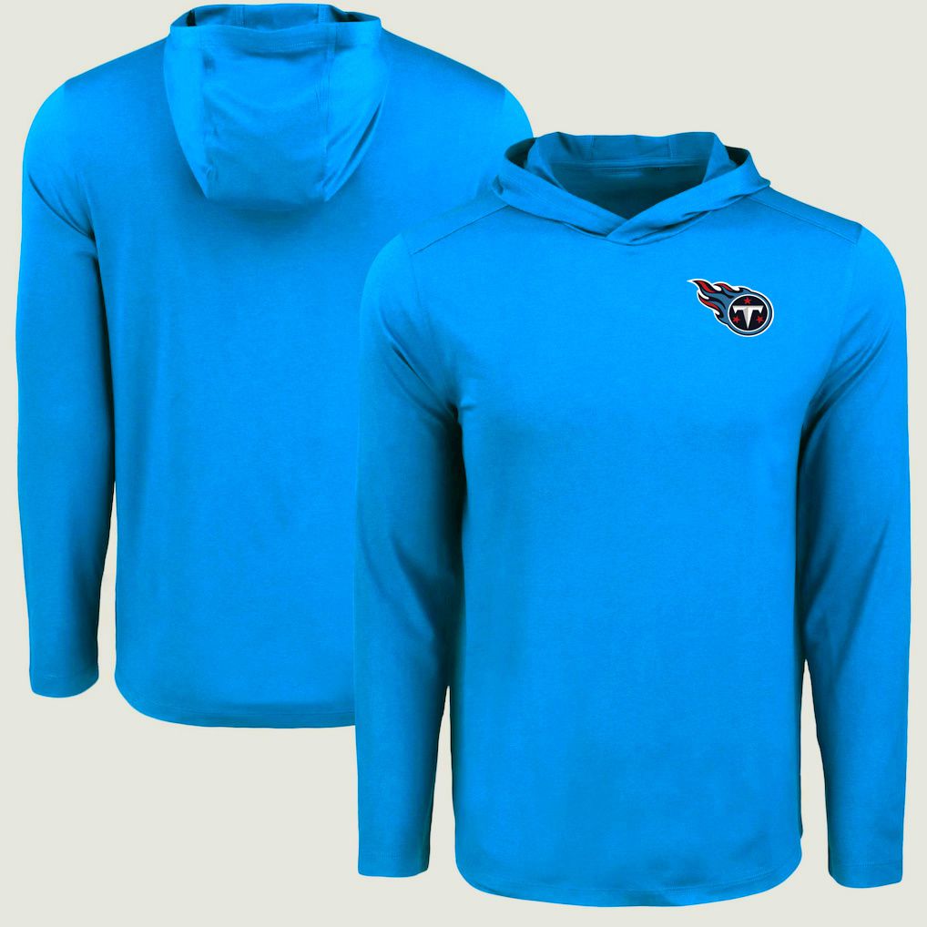 Men 2026 NFL Tennessee Titans Hooded long sleeved T-shirt blue 06